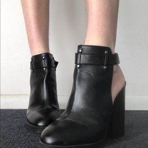 Black Faux Leather Heels